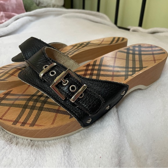 Burberry Wooden Slide Sandals - Picture 10 of 12